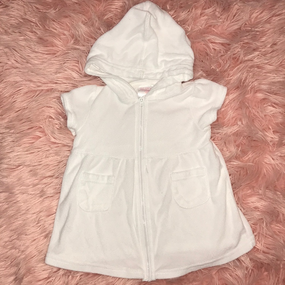 White Zip-up Swimsuit Coverup